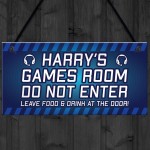 Gamer Gift For Birthday Christmas Personalised Games Room Sign