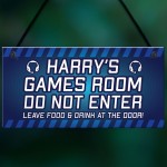 Gamer Gift For Birthday Christmas Personalised Games Room Sign