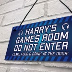 Gamer Gift For Birthday Christmas Personalised Games Room Sign