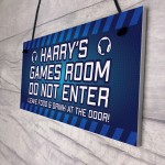 Gamer Gift For Birthday Christmas Personalised Games Room Sign