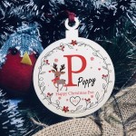 Personalised Christmas Eve Box Filler Wood Christmas Bauble