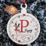 Personalised Christmas Eve Box Filler Wood Christmas Bauble