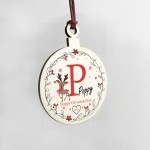 Personalised Christmas Eve Box Filler Wood Christmas Bauble