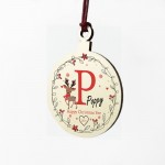 Personalised Christmas Eve Box Filler Wood Christmas Bauble