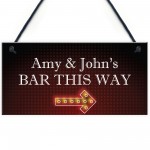 Personalised Bar This Way Sign Home Bar Sign Pub Alcohol Gift