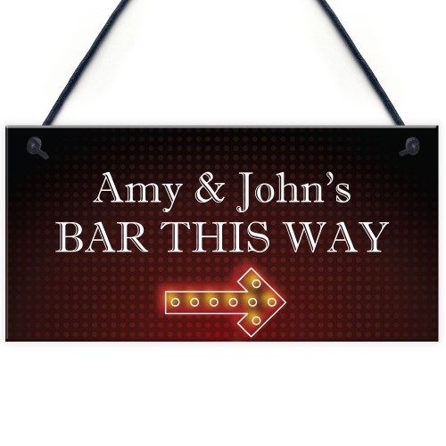 Personalised Bar This Way Sign Home Bar Sign Pub Alcohol Gift