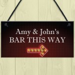 Personalised Bar This Way Sign Home Bar Sign Pub Alcohol Gift