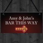 Personalised Bar This Way Sign Home Bar Sign Pub Alcohol Gift