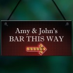 Personalised Bar This Way Sign Home Bar Sign Pub Alcohol Gift