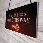 Personalised Bar This Way Sign Home Bar Sign Pub Alcohol Gift