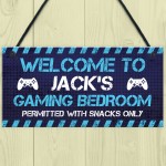 Gaming Welcome Sign For Boys Bedroom Novelty Gamer Gifts