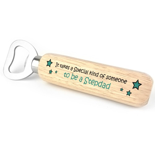 Perfect Gift For Stepdad Birthday Christmas Wood Bottle Opener