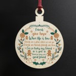 Best Friend Poem Wood Hanging Christmas Decoration Friendship