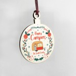 Novelty Caravan Christmas Decoration Personalised Bauble Family