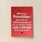 Friendship Print Funny Best Friend Gift For Christmas Birthday