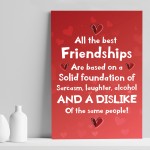 Friendship Print Funny Best Friend Gift For Christmas Birthday