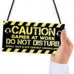 Gaming Funny Caution Bedroom Sign Games Room Gamer Gifts