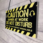 Gaming Funny Caution Bedroom Sign Games Room Gamer Gifts