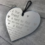 True Friend Friendship Sign Best Friend Plaque Engraved Heart