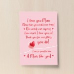 Mum Poem Daughter Son Print Keepsake THANK YOU Birthday Xmas