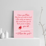 Mum Poem Daughter Son Print Keepsake THANK YOU Birthday Xmas