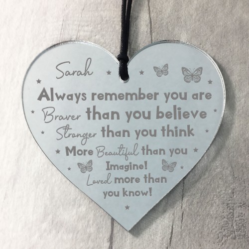 Stronger Inspirational Poem Friendship Gift Engraved Heart