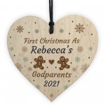 First Christmas As Godparents Gift Personalised Christmas Bauble