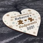 First Christmas As Godparents Gift Personalised Christmas Bauble