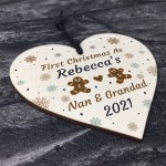 First Christmas As Nan Grandad Gift Personalised Xmas Bauble