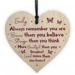 Stronger Inspirational Plaque Friendship Gift Hanging Heart