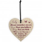 Stronger Inspirational Plaque Friendship Gift Hanging Heart