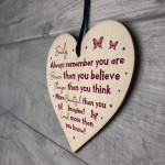 Stronger Inspirational Plaque Friendship Gift Hanging Heart