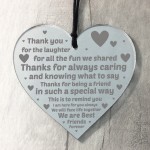 Thank You Poem Friendship Gift Engraved Heart Best Friend