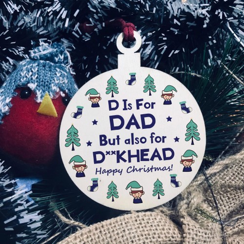 Rude Christmas Bauble Gift For Dad Novelty Gifts For Men Him