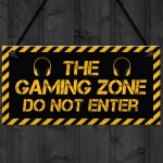 Gaming Zone Games Room Sign Christmas Birthday Gift For Gamer