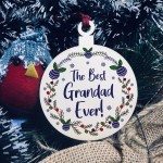 The Best Grandad Ever Tree Decoration Wood Bauble Gifts