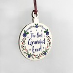 The Best Grandad Ever Tree Decoration Wood Bauble Gifts