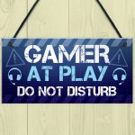 Gamer At Play Novelty Gaming Boys Bedroom Games Room Sign