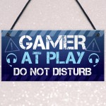 Gamer At Play Novelty Gaming Boys Bedroom Games Room Sign