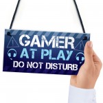 Gamer At Play Novelty Gaming Boys Bedroom Games Room Sign