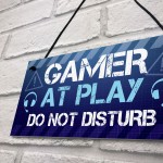 Gamer At Play Novelty Gaming Boys Bedroom Games Room Sign