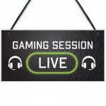 Gaming Live Sign Novelty Games Room Bedroom Gamer Gifts