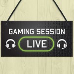 Gaming Live Sign Novelty Games Room Bedroom Gamer Gifts