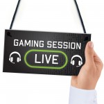 Gaming Live Sign Novelty Games Room Bedroom Gamer Gifts