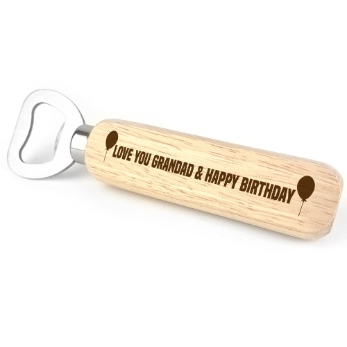 Novelty Birthday Gift For Grandad Wood Bottle Opener Thank You