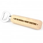 Novelty Christmas Gift For Grandad Wood Bottle Opener Thank You