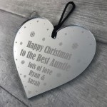 Special Christmas Gift For Auntie Personalised Engraved Heart