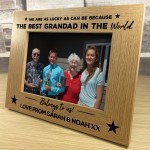 Personalised Photo Frame For Grandad Birthday Xmas THANK YOU