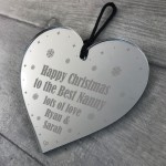 Special Christmas Gift For Nanny Personalised Engraved Heart