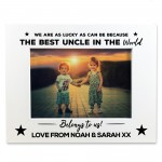 Personalised Uncle Gift From Niece Nephew, 7x5 White Frame 